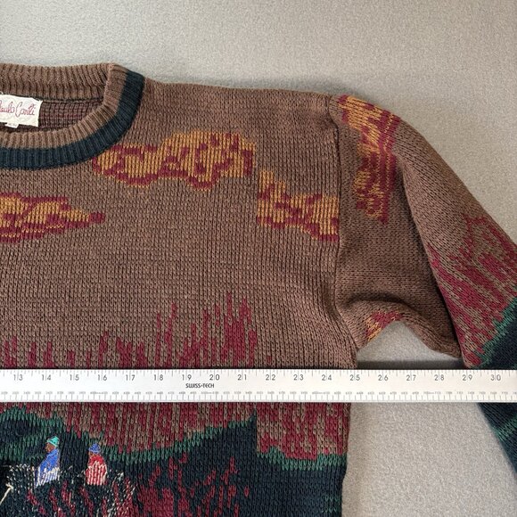 Vintage Paulo Conti Sweater Mens XL Wildlife Mallard Ducks Hunting Outdoor Cabin - Picture 9 of 16